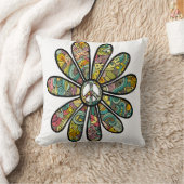 ヒッピトリップ（幻覚体験）のようなー·フラワー·パワー·ピース·サイン70 クッション (ブランケット)