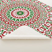 ヒッピトリップ(幻覚体験)のようなーGroovy Bohoクリスマスファンキーマンダラ シェルパブランケット (3/4)