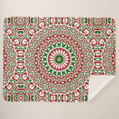 ヒッピトリップ(幻覚体験)のようなーGroovy Bohoクリスマスファンキーマンダラ シェルパブランケット (正面(横))