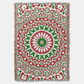 ヒッピトリップ（幻覚体験）のようなーGroovy Bohoクリスマスファンキーマンダラ スローブランケット (正面縦)