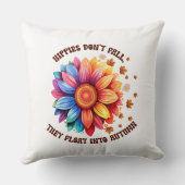 ヒッピーおもしろいス引用文ひまわり秋 クッション (裏面)