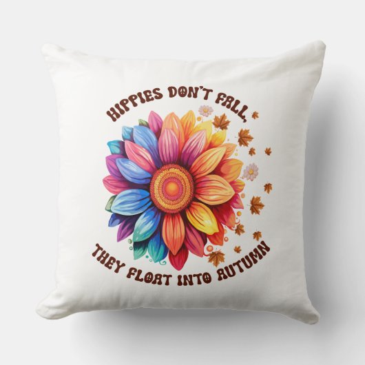 ヒッピーおもしろいス引用文ひまわり秋 クッション (正面)