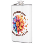 ヒッピーおもしろいス引用文ひまわり秋 フラスク (左)