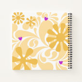 ヒッピーおもしろいピース愛かぎ合いパターン帳 ノートブック (裏面)