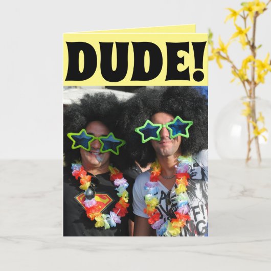 ヒッピーおもしろい誕生日カード カード (黄色い花)