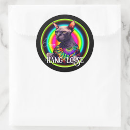 ヒッピーおもしろい・スフィンクス・キャット ラウンドシール