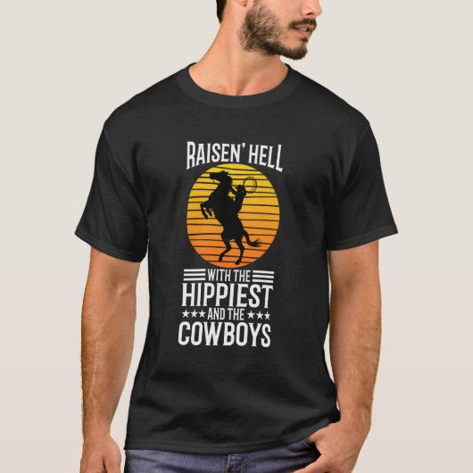 ヒッピーとカウボーイズで地獄を引き上げる Tシャツ (正面)