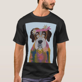 ヒッピーなセントバーナード Tシャツ