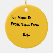 ヒッピーのひよこのピースサインのオーナメント セラミックオーナメント (裏面)