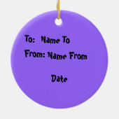 ヒッピーのひよこのピースサインのオーナメント セラミックオーナメント (裏面)