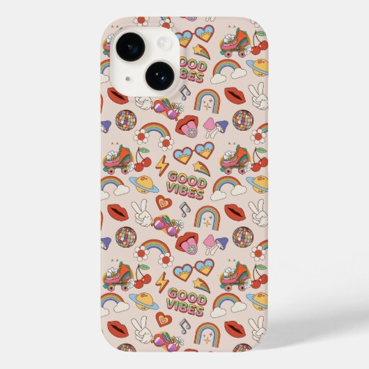 ヒッピーのアイコンパターン Case-Mate iPhoneケース (裏面)