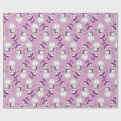 ヒッピーのクリスマスの雪だるまパターン ラッピングペーパー (フラット)