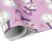 ヒッピーのクリスマスの雪だるまパターン ラッピングペーパー (ロールコーナー)