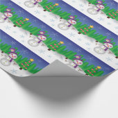 ヒッピーのクリスマスの雪だるま ラッピングペーパー (角)