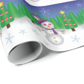 ヒッピーのクリスマスの雪だるま ラッピングペーパー (ロールコーナー)