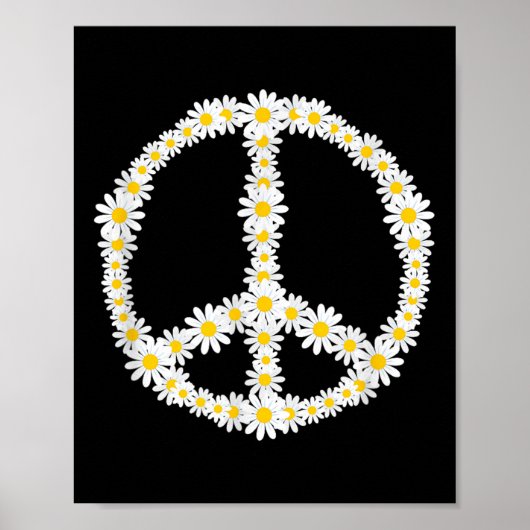 ヒッピーのサイン花アンチ戦争ロゴデイジーPeace Si ポスター (正面)