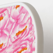 ヒッピーのシックなピンクとオレンジのタイダイ ピックルボールラケット (左詳細)