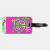 ヒッピーのスタイルのピースサインの荷物のラベル ラゲッジタグ (裏面横)