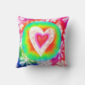 ヒッピーのスタイルの絞り染めのハートの装飾的な枕 クッション (裏面)