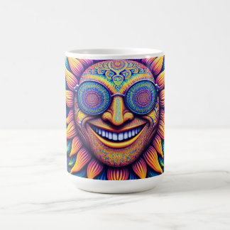 ヒッピーのテーマのひまわりのコーヒーマグ コーヒーマグカップ