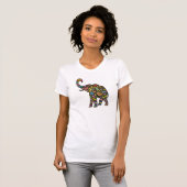 ヒッピーのハートパターン象のTシャツ Tシャツ (正面フル)