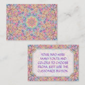 ヒッピーのパステルカラーのヴィンテージのフラクタルの万華鏡のように千変万化するパターン 名刺 (正面/裏面)