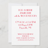 ヒッピーのフラクタルを描いた壮観 招待状 (裏面)