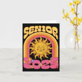 ヒッピーの太陽 2025年度 卒業 25歳 卒業生 戻って カード (黄色い花)