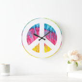 ヒッピーの平和のサイン大時計 ラージ壁時計 (ホーム)