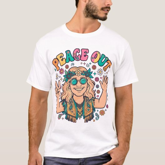 ヒッピーの平和主義 Tシャツ (正面)