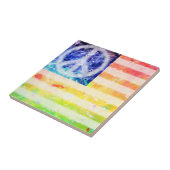 ヒッピーの平和変種の旗 タイル (側面)