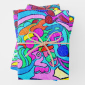 ヒッピーの溝のような平和と愛 ラッピングペーパーシート (インサイチュ)