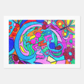 ヒッピーの溝のような平和と愛 ラッピングペーパーシート (正面)