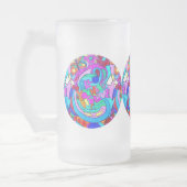 ヒッピーの溝深い愛 フロストグラスビールジョッキ (左)