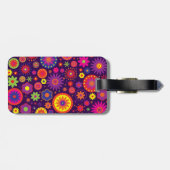ヒッピーの紫色の虹の花 ラゲッジタグ (裏面横)