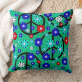 ヒッピーの花 クッション (ブランケット)