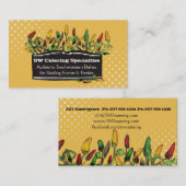 ヒッピーの落書きの熱いチリペッパーの食糧シェフのケータリング 名刺 (正面/裏面)