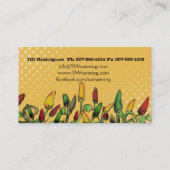 ヒッピーの落書きの熱いチリペッパーの食糧シェフのケータリング 名刺 (裏面)