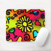 ヒッピーの落書き マウスパッド (マウス)
