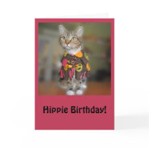 ヒッピーの虎猫猫のバースデー・カード