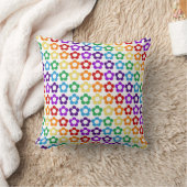 ヒッピーの虹色の花パターン クッション (ブランケット)
