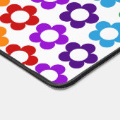 ヒッピーの虹色の花パターン デスクマット (コーナー)