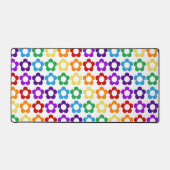 ヒッピーの虹色の花パターン デスクマット (正面)