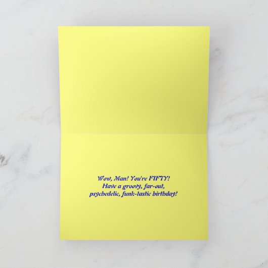 ヒッピーの誕生日第50の素晴しい絞り染めカード カード (内部)