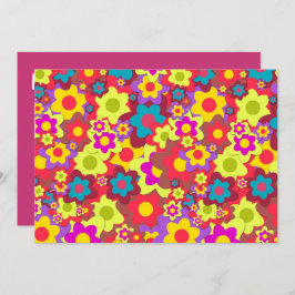 ヒッピーの60年代レトロパーティテーマ 招待状