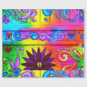 ヒッピーの70年代のサイケデリックな包装紙 ラッピングペーパー (フラット)