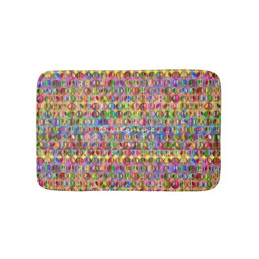 ヒッピーのgroovyThunder_Coveのピースマーク バスマット (正面)