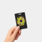 ヒッピーひまわりミツバチ バッジ (手持ち)