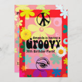 ヒッピーをテーマにしたパーティー 招待状 (正面/裏面)