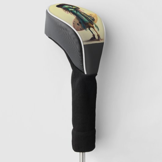 ヒッピーカッコいいサーファーエイリアンフード付きスウェットシャツ ゴルフヘッドカバー (アングル)